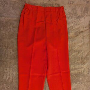 Vintage 1970s 1980s Frayne Red Pull On Polyester Pants Slacks Size 12 Petite